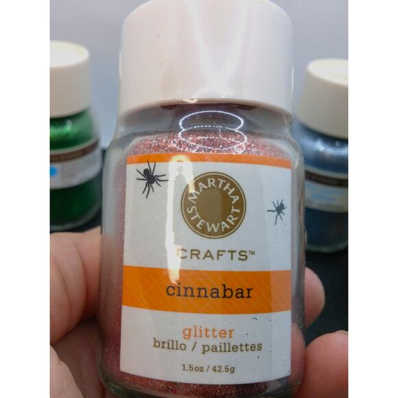 Craft Glitter Four Martha Stewart Large Bottles Blue Green Orange 1.5 ounce Size - Picture 12 of 15